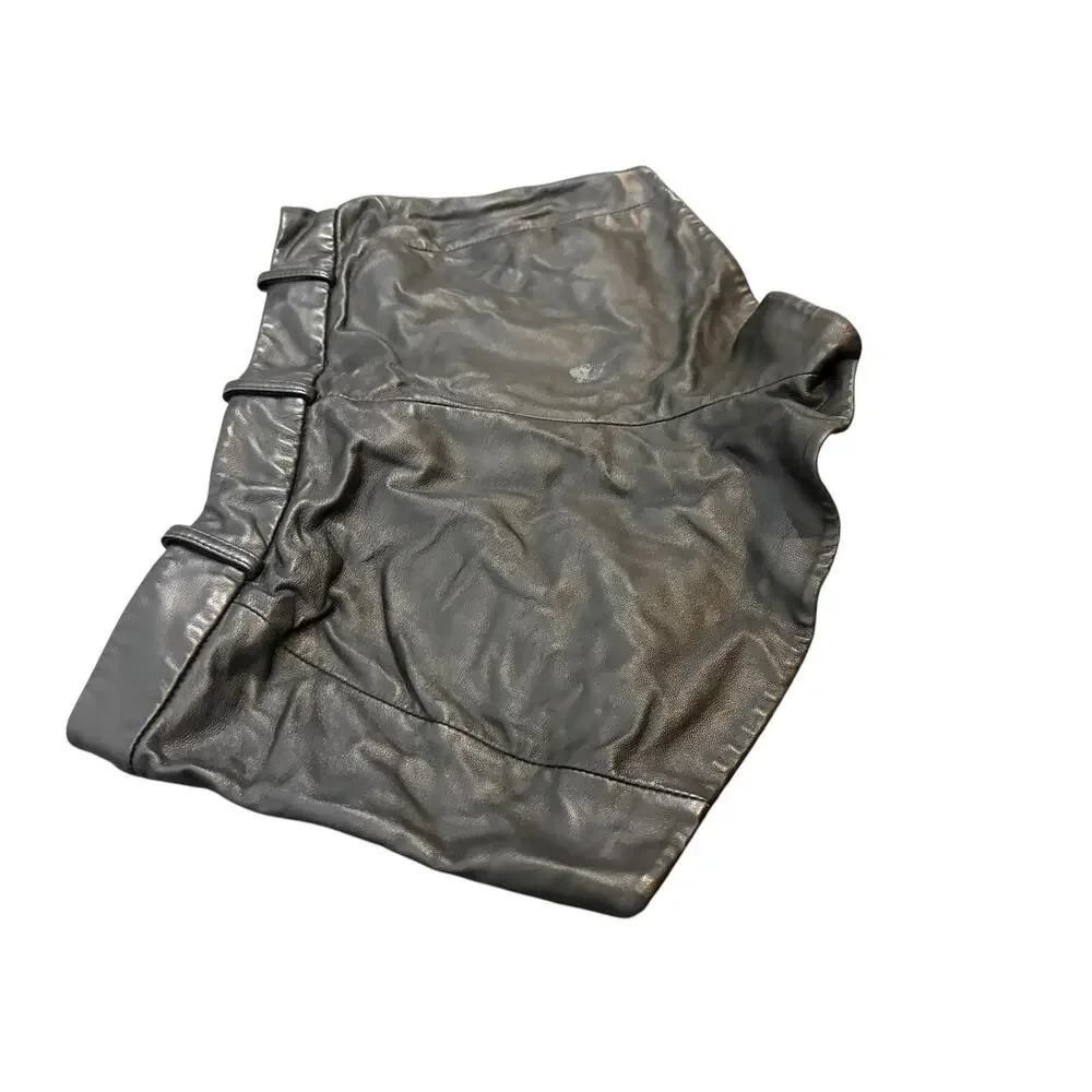 Lamarque Annaise Hot Short Leather Biker Y2k Streetwear Fall Winter Evening S